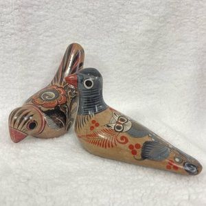 R. Diaz Tonala Mexico folk art pottery bird owl fowl 2